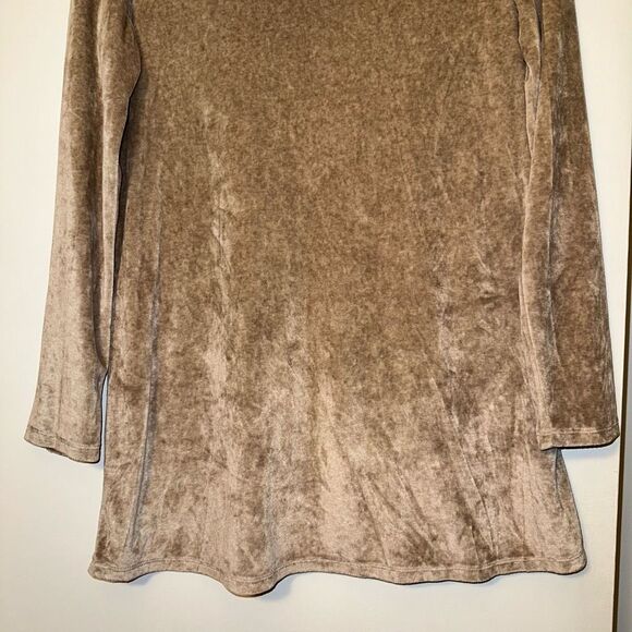 J. Jill Pure Velvet Mock Neck Tunic Sweater Tan Brown XS EUC - Picture 2 of 13